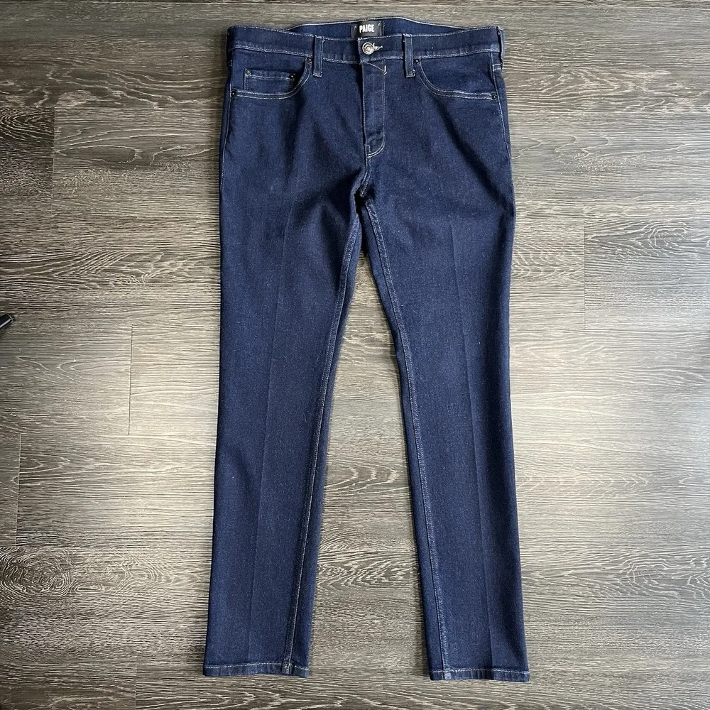 Paige Lennox Mens 36x34 Spence Denim Jeans Slim Indigo Preppy Minimalist Casual